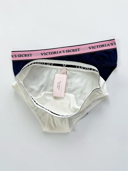 شورت اسلیپ زنانه نخ پنبه کمر کش ساده بسته 2 عددی ویکتوریا سکرت Victoria's Secret