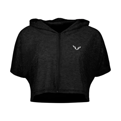 کراپ تیشرت زیپ‌دار ورزشی زنانه TS1992 B