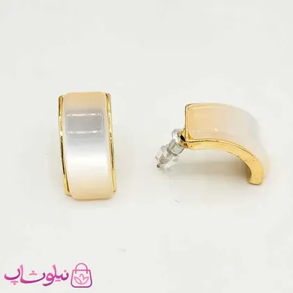 گوشواره دخترانه میخی صدفی طلایی