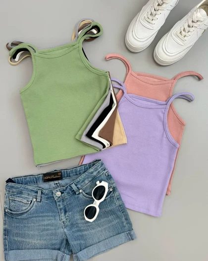 تاپ دو بند پنبه کبریتی کد 4001