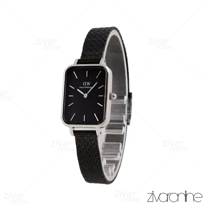 ساعت دنیل ولینگتون زنانه حصیری مستطیلی تمام مشکی 105730