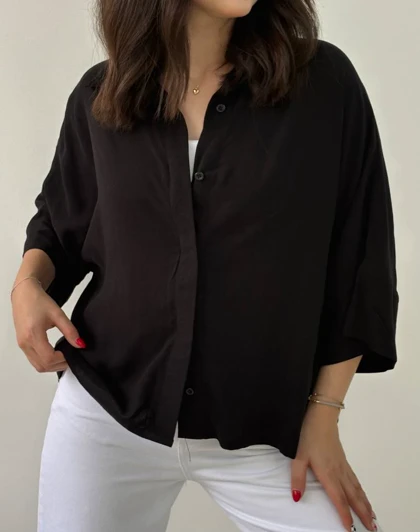 شومیز بیسیک دکمه مخفی