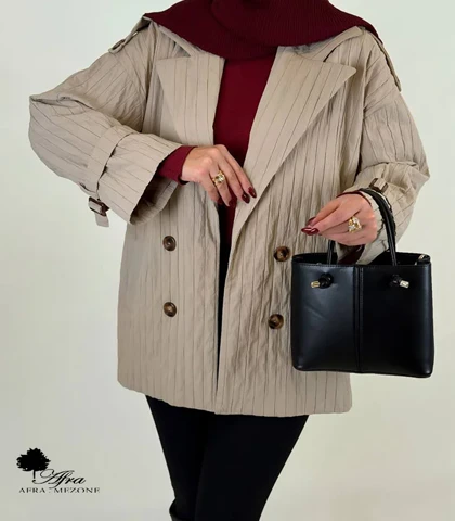 بارانی کوتاه خطی کد 14003483