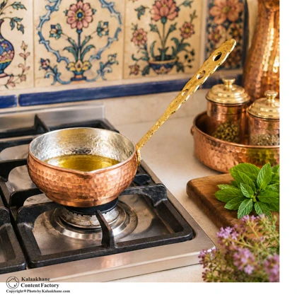 ظرف روغن اشراق مسی گنجایش 500 سی سی