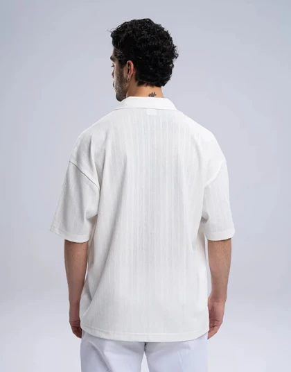 آستین کوتاه ژاکارد راه راه