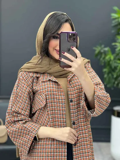 شکت چهارخونه آستین کیمینو