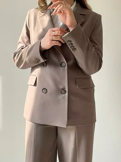 کت و شلوار زنانه قهوه ای شارلوت (Charlotte) کد 5596