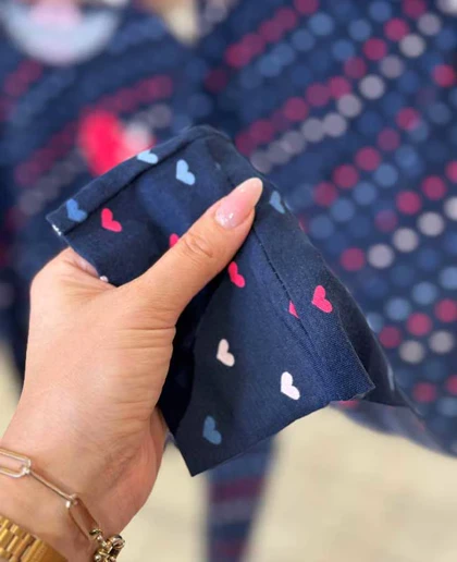 بلوز و شلوار سایز بزرگ نخ پنبه سکسن کد 40839