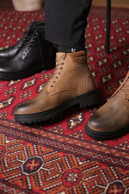 بوت مردانه چرم طبیعی کد 2045