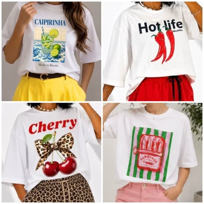 تیشرت باکسی طرح‌های hello summer