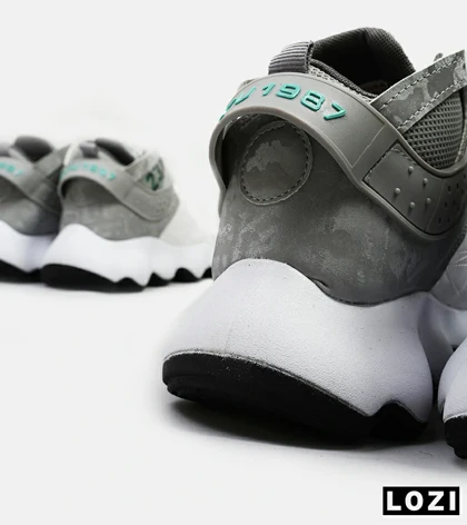 کفش کتانی ساق‌دار مردانه سفید طوسی Nike air jordan 23