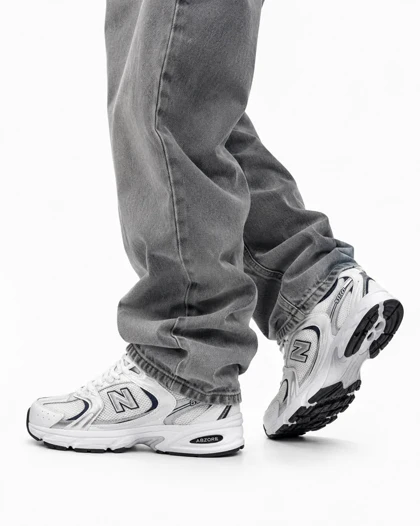 کتانی مردانه مدل نیوبالانس 530 سفید سرمه ای (کیفیت درحد مستر) New Balance