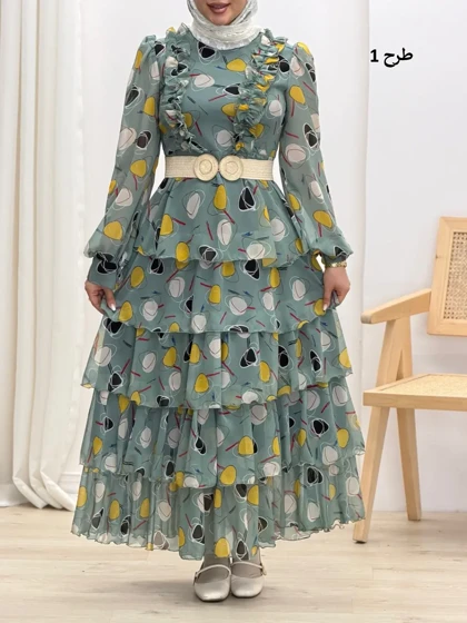 4241-پیراهن طبقه‌ای رز