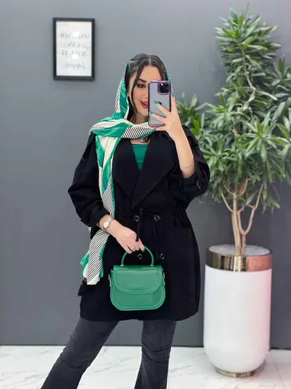 مانتو لینن چهار دکمه آستین بندی