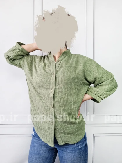 شومیز مانتویی راه راه لمه یقه دیپلمات