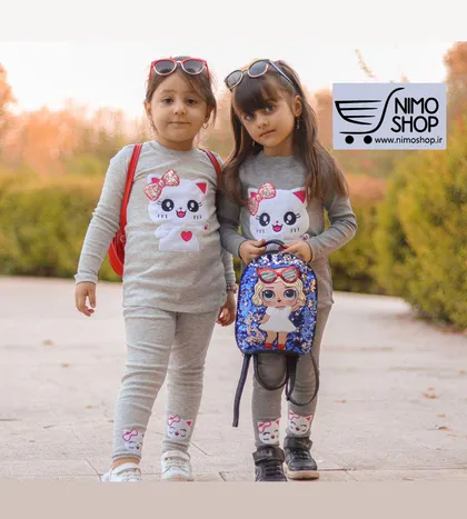 ست بلوز شلوار دخترانه طرح پیشی ملوس