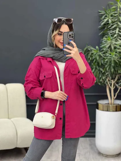 مانتو لینن سر جیب دکمه وینا