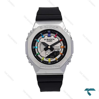 جیشاک GM-S2100 زنانه سیلور مشکی صفحه رنگین کمانی G-shock-6391-L