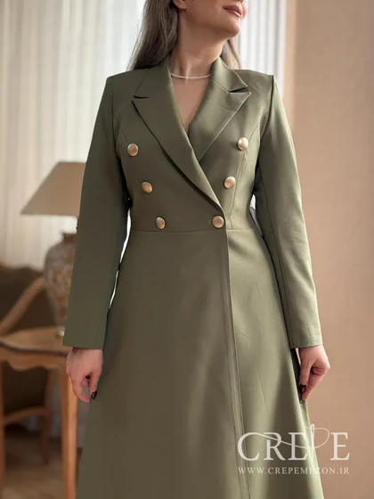 پیراهن کلوش یقه انگلیسی 6 دکمه