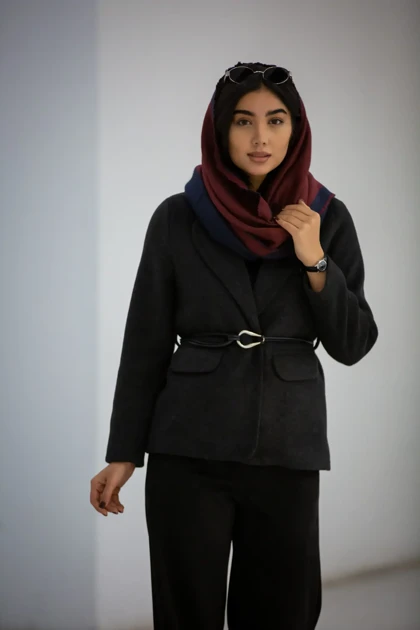 کت موهر جیب نما کمربند گره‌ای