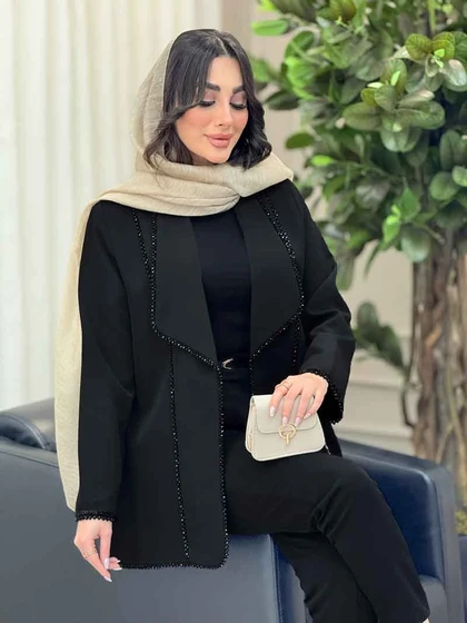 مانتو کریستال دوزی برش‌دار