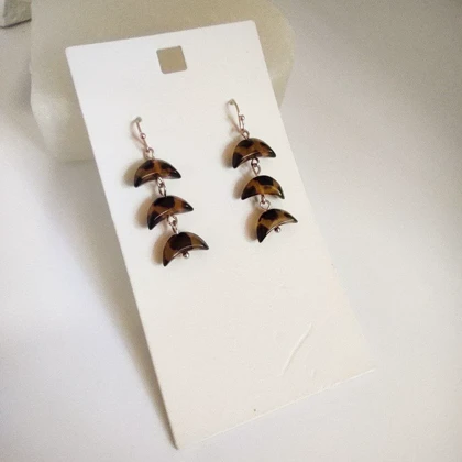 گوشواره آویز طرح پلنگی (لئوپارد) سه پله مینیمال - زرمیس