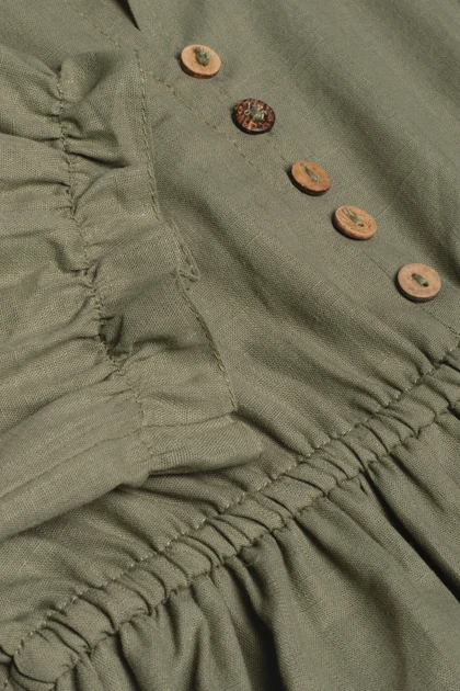 پیراهن لینن بلند - 9112