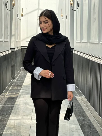 کت لینن آستین زارا تک دکمه