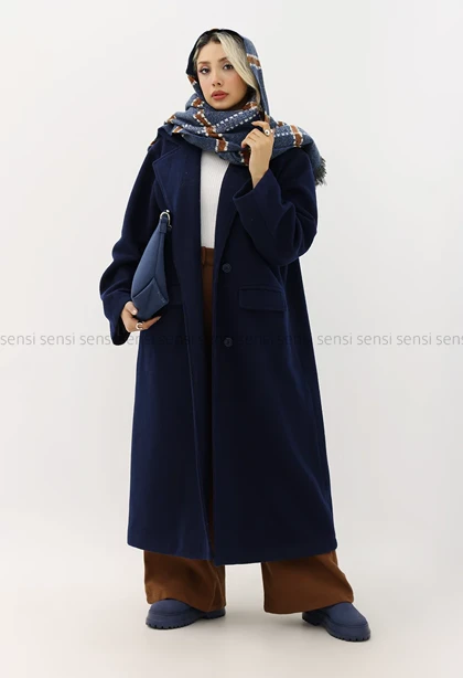 پالتو فوتر موهری4دکمه آستر دار کد1005033