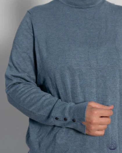 پلیور یقه اسکی زنانه C&A آبی خاکستری