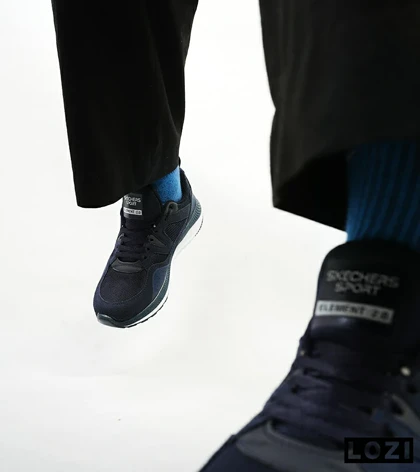 کفش کتانی طبی زنانه و مردانه سرمه ای SKECHERS archfit v02