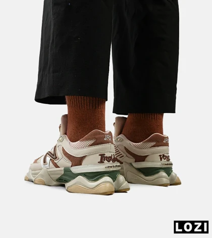 کفش کتانی مردانه و زنانه کرم قهوه ای سبز NEW BALANCE 9060 مدل 4958