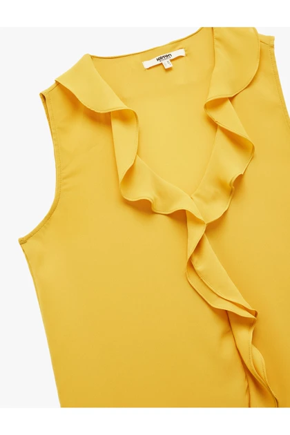 بلوز پنکیک بدون آستین Frilly v -neck 5SAK60204UW