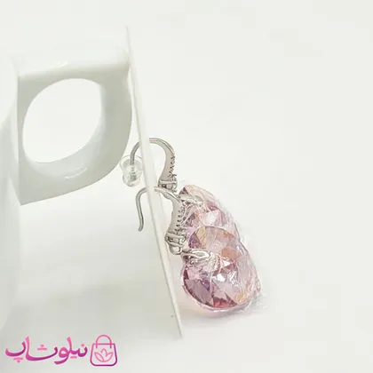 گوشواره ژوپینگ با کریستال سواروسکی صورتی