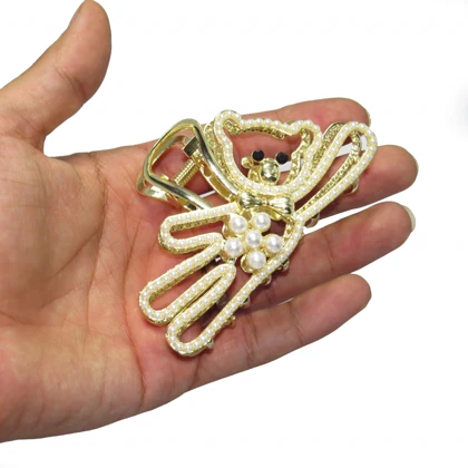 کلیپس مو زنانه مدل خرس تدی کد G_Lnd_1276