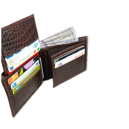 کیف پول مردانه چرم طبیعی مدل روین قهوه ایی