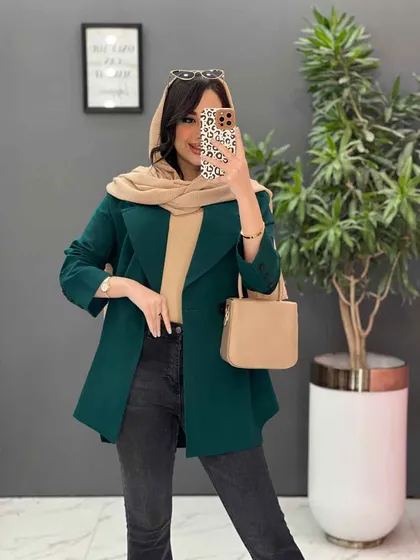 مانتو لینن دودکمه مدل آیریس