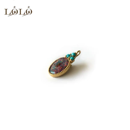 آویز نقره اپال و فیروزه