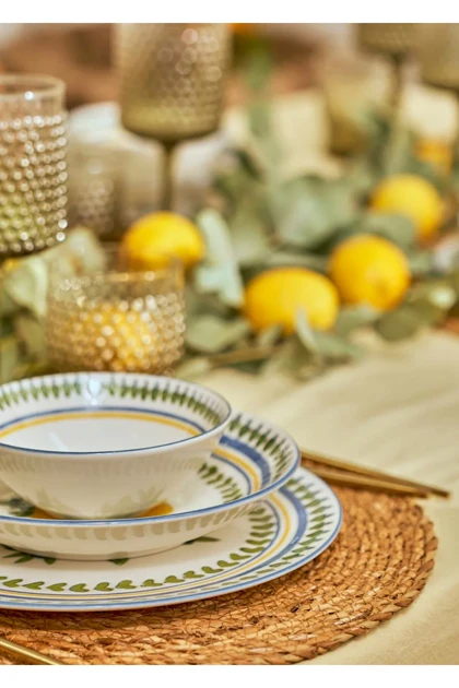 سرویس غذاخوری Bella Maison مدل Lemoncello چینی - چندرنگ
