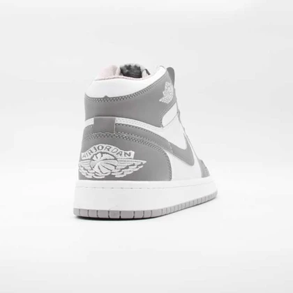 کتانی جردن 1 سفید طوسی ساق‌دار کد 6624