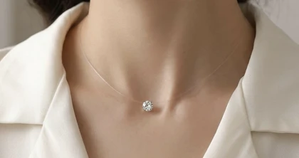 گردنبند تک نگین نامرئی