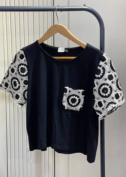 تیشرت جیب قلاببافی