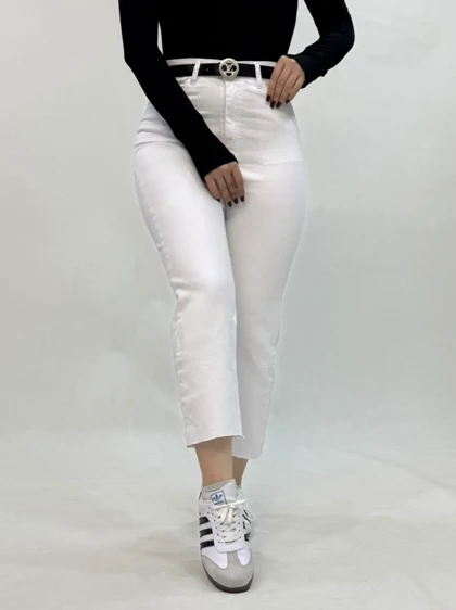 شلوار جین واید استریت سفید 8088 mk