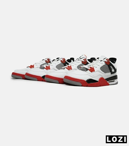 کتانی ساق‌دار بزرگ پا سفید قرمز Nike air jordan 4