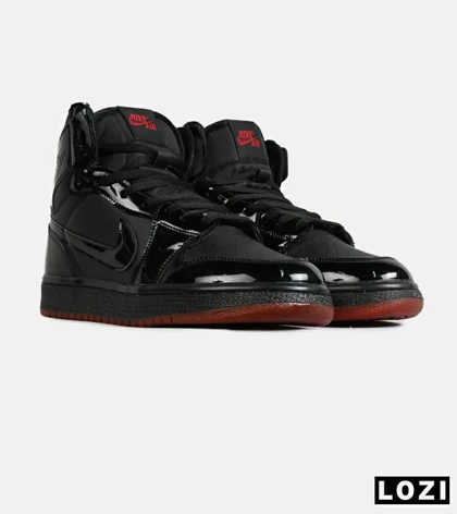 کفش کتانی ساق‌دار مردانه و زنانه مشکی قرمز NIKE jordan 1 مدل 7681