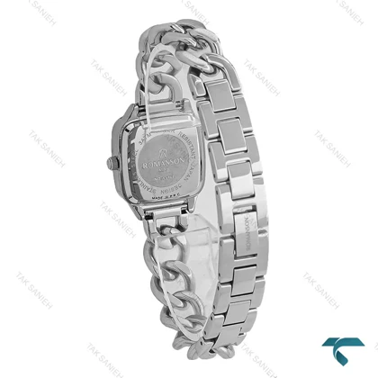 ساعت رومانسون زنانه بند کارتیری مربعی تمام سیلور Romanson-7287-L