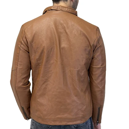 کاپشن چرم یقه دو دکمه FLSZ2308