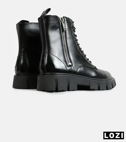 بوت مردانه چرمی مشکی ZARA مدل 7705