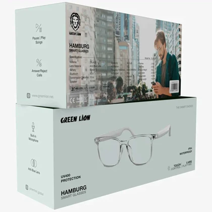عینک هوشمند گرین‌لاین Green Lion GNHMBSMTGLSWH با لنز ضد نور آبی و UV400