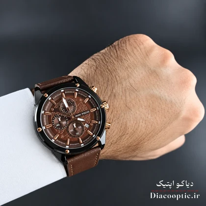 ساعت مچی مردانه اورجینال موتور ژاپن برند مینی فوکوس سه موتور مدل Mf0161G.03 بند چرم